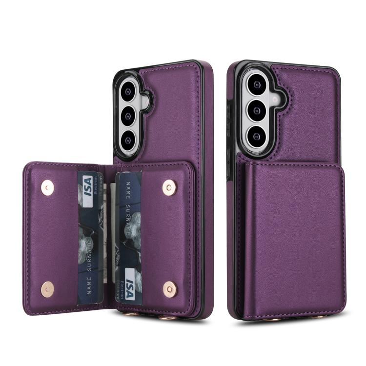 For Samsung Galaxy S26 5G Crossbody Dual-buckle Wallet RFID Back Leather Phone Case