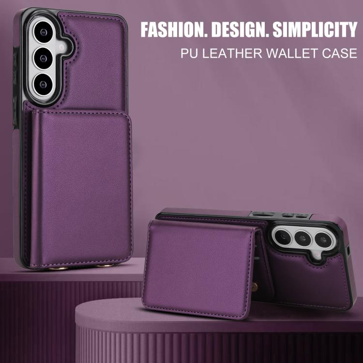 For Samsung Galaxy S26 5G Crossbody Dual-buckle Wallet RFID Back Leather Phone Case
