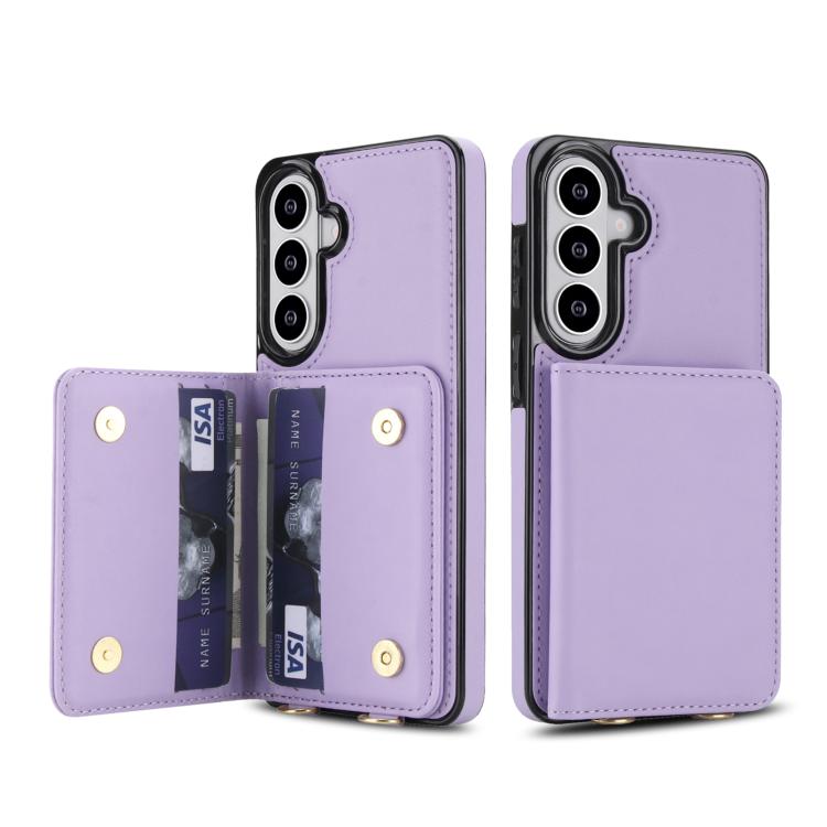 For Samsung Galaxy S26 5G Crossbody Dual-buckle Wallet RFID Back Leather Phone Case