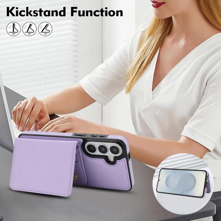 For Samsung Galaxy S26 5G Crossbody Dual-buckle Wallet RFID Back Leather Phone Case
