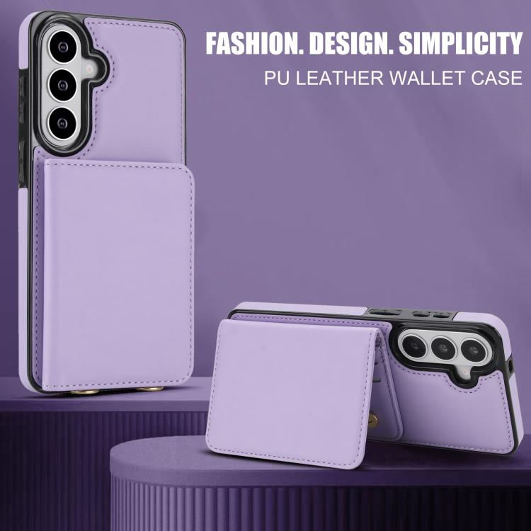 For Samsung Galaxy S26 5G Crossbody Dual-buckle Wallet RFID Back Leather Phone Case