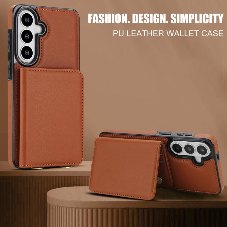 For Samsung Galaxy S26 5G Crossbody Dual-buckle Wallet RFID Back Leather Phone Case