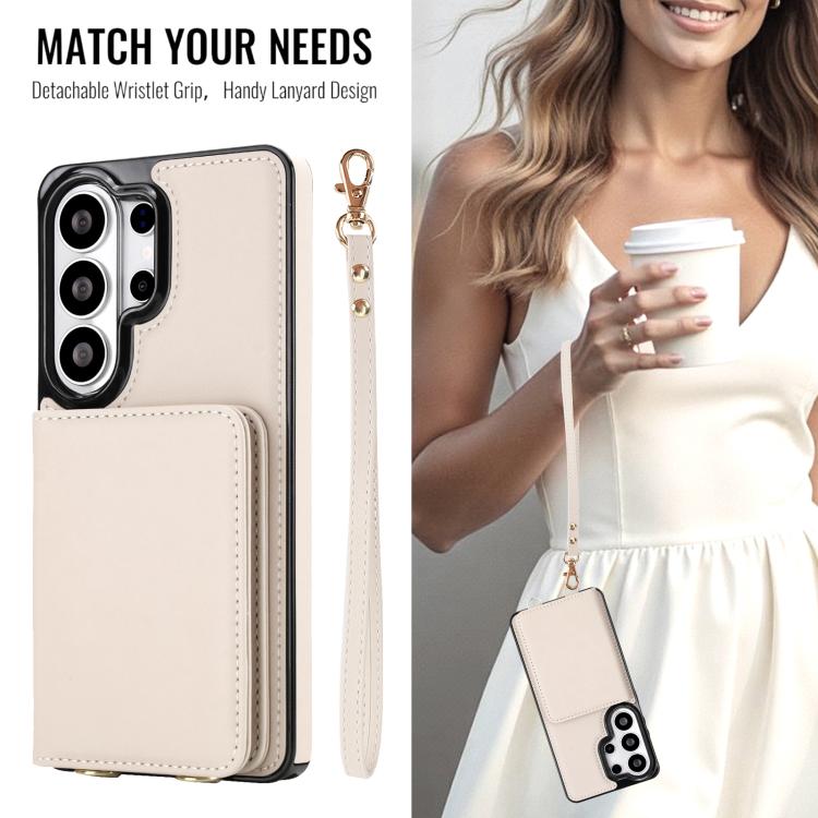 For Samsung Galaxy S26 Ultra 5G Crossbody Dual-buckle Wallet RFID Back Leather Phone Case