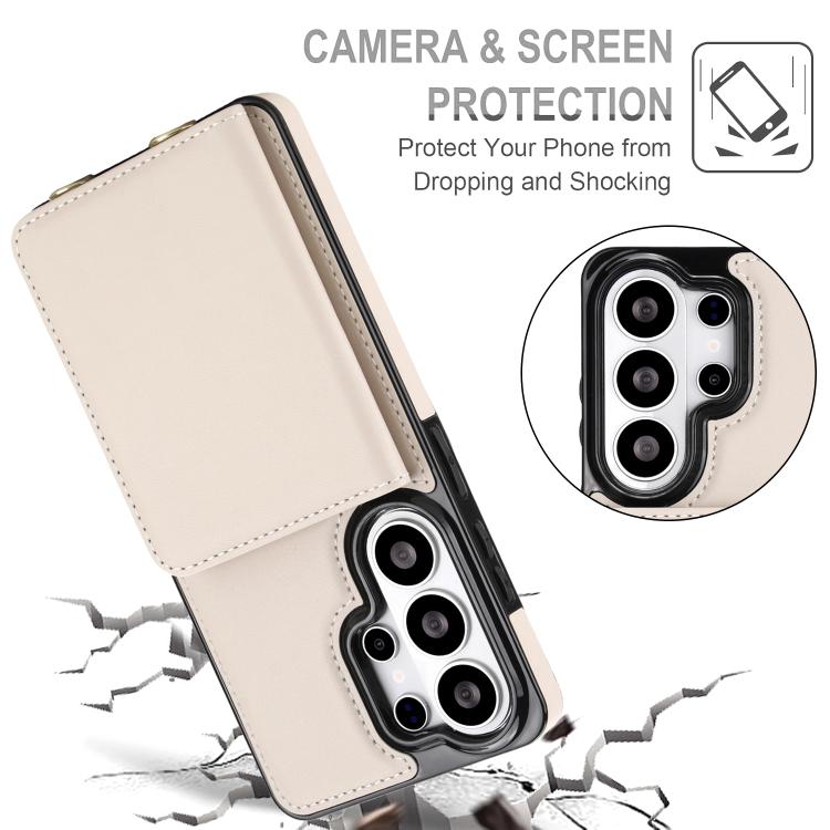 For Samsung Galaxy S26 Ultra 5G Crossbody Dual-buckle Wallet RFID Back Leather Phone Case