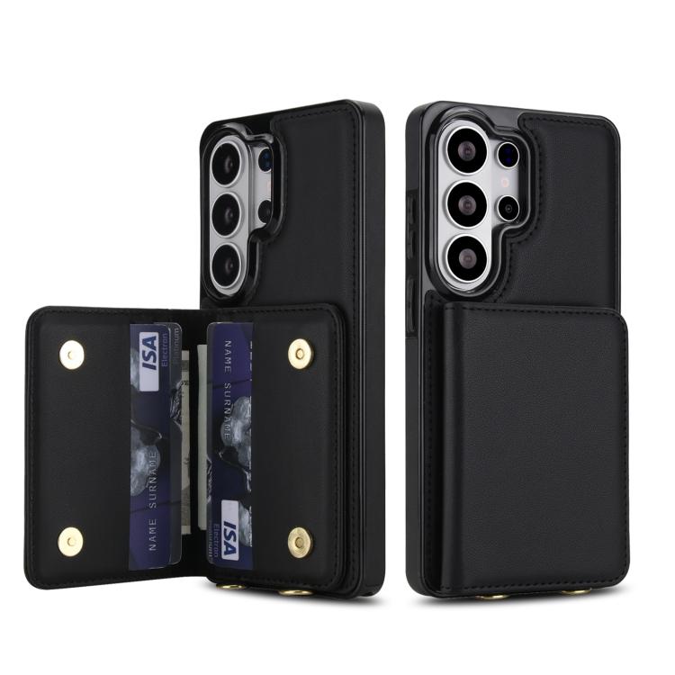 For Samsung Galaxy S26 Ultra 5G Crossbody Dual-buckle Wallet RFID Back Leather Phone Case