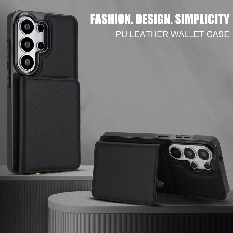 For Samsung Galaxy S26 Ultra 5G Crossbody Dual-buckle Wallet RFID Back Leather Phone Case