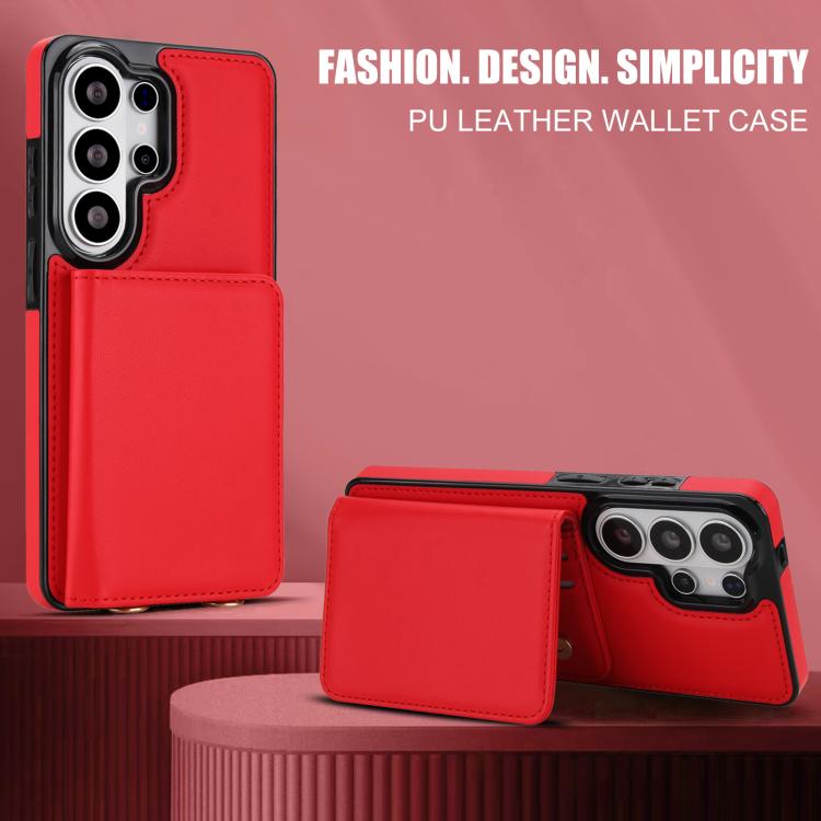For Samsung Galaxy S26 Ultra 5G Crossbody Dual-buckle Wallet RFID Back Leather Phone Case