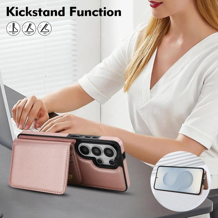 For Samsung Galaxy S26 Ultra 5G Crossbody Dual-buckle Wallet RFID Back Leather Phone Case