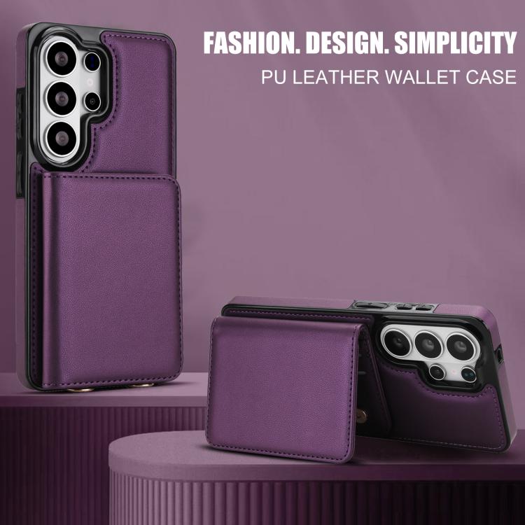 For Samsung Galaxy S26 Ultra 5G Crossbody Dual-buckle Wallet RFID Back Leather Phone Case