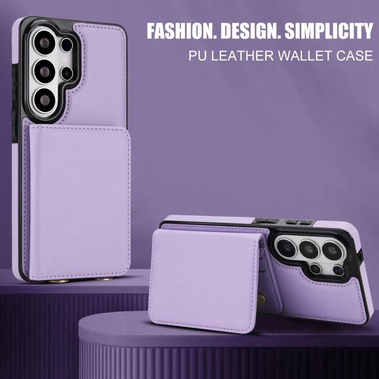 For Samsung Galaxy S26 Ultra 5G Crossbody Dual-buckle Wallet RFID Back Leather Phone Case
