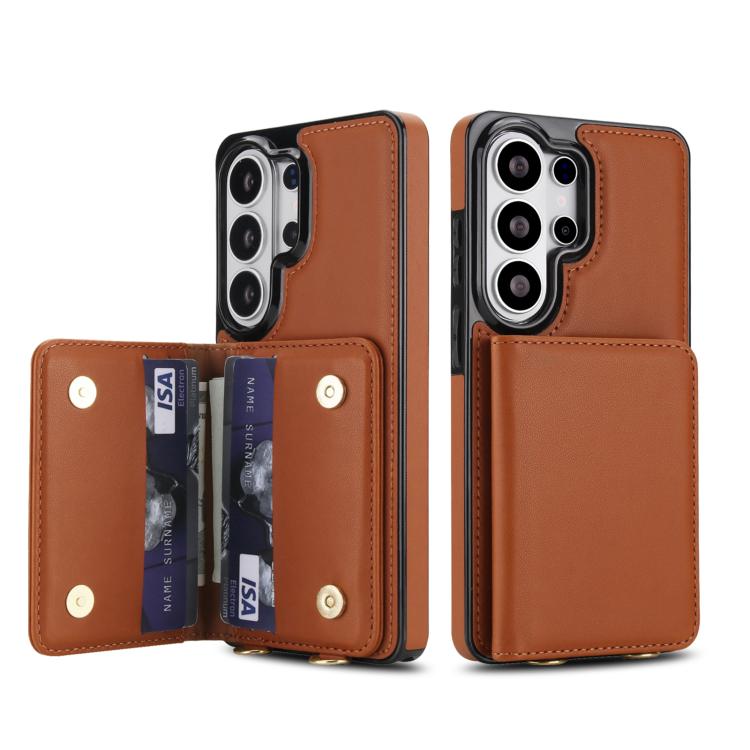 For Samsung Galaxy S26 Ultra 5G Crossbody Dual-buckle Wallet RFID Back Leather Phone Case
