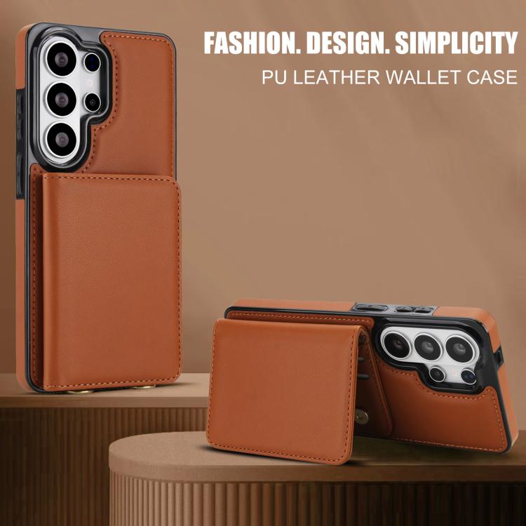For Samsung Galaxy S26 Ultra 5G Crossbody Dual-buckle Wallet RFID Back Leather Phone Case