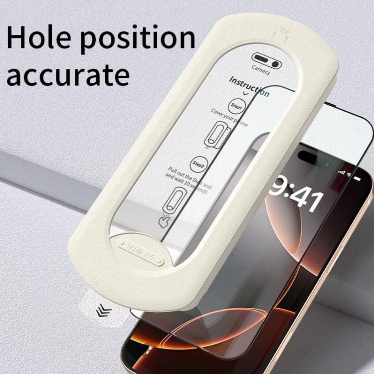For iPhone 16 Pro Max Easy Install Box Dust-Free HD Tempered Glass Film
