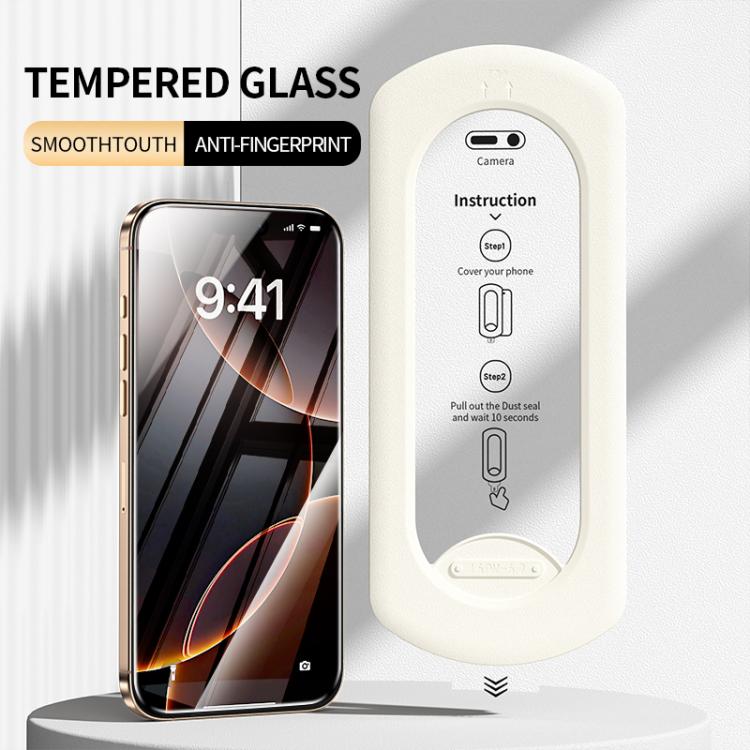 For iPhone 15 Plus Easy Install Box Dust-Free HD Tempered Glass Film