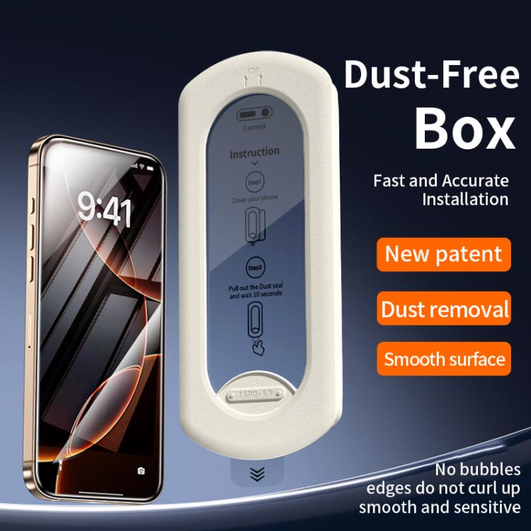 For iPhone 14 Pro Max Easy Install Box Dust-Free HD Tempered Glass Film