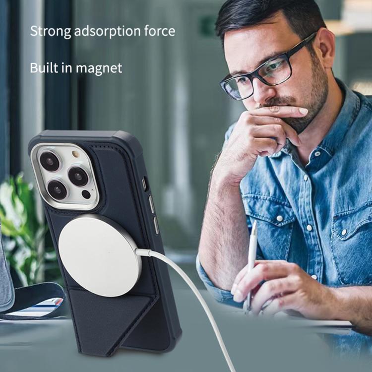For iPhone 15 Fabric Feel PU MagSafe Phone Case