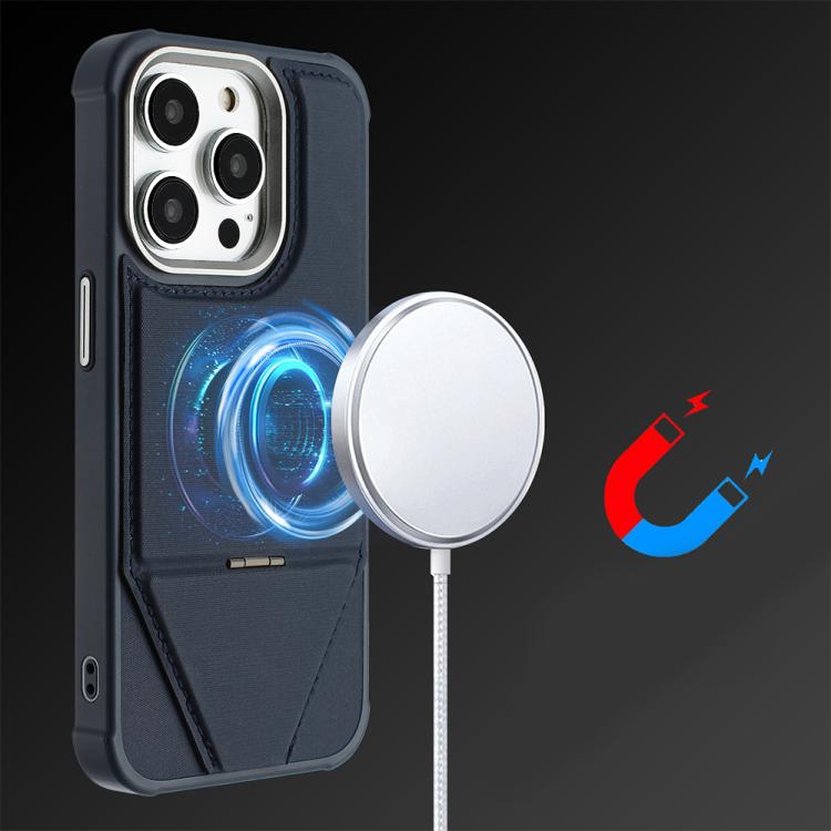 For iPhone 15 Fabric Feel PU MagSafe Phone Case