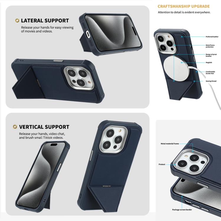 For iPhone 16 Pro Fabric Feel PU MagSafe Phone Case