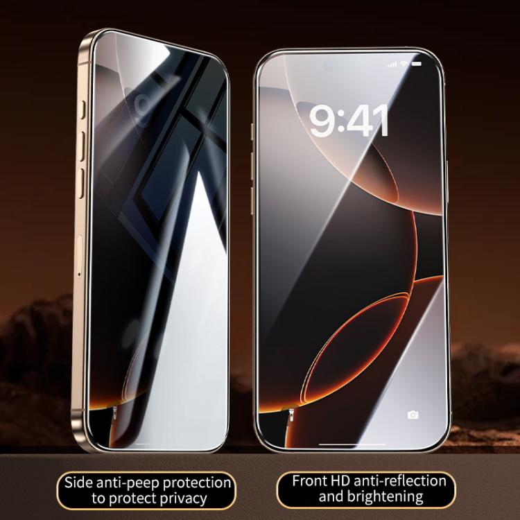 For iPhone 15 Easy Install Box Dust-Free Privacy Tempered Glass Film