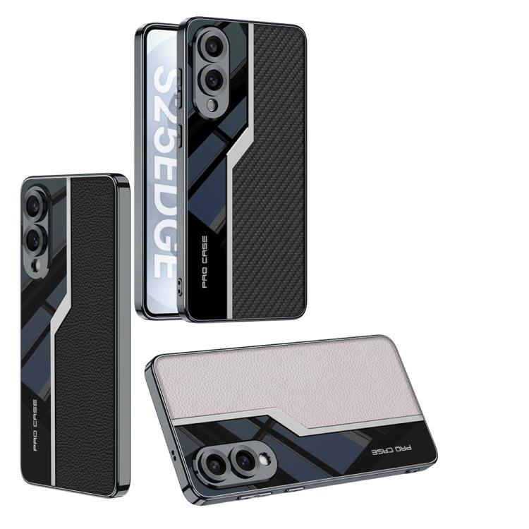 For Samsung Galaxy S25 Edge 5G GKK Plating TPU + Leather Supercar Full Coverage Phone Case