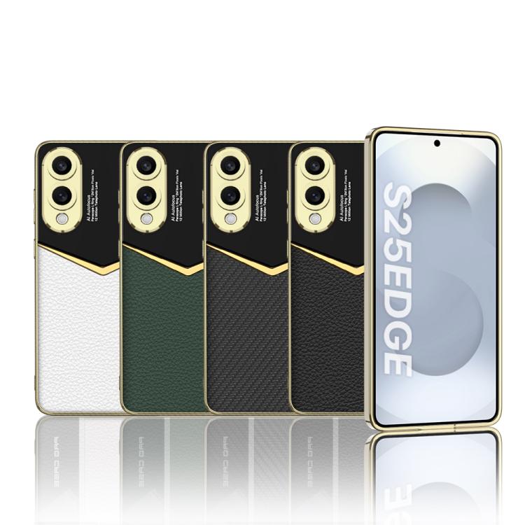 For Samsung Galaxy S25 Edge 5G GKK Plating Soft TPU + Leather Full Coverage Phone Case without Pen