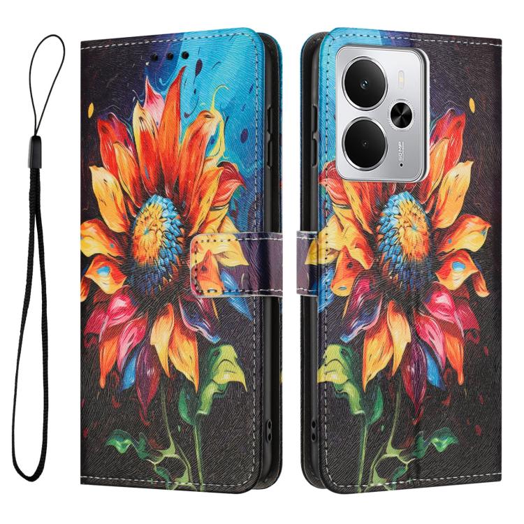 For Realme 14 / P3 5G / 14T 5G Color Drawing Pattern Leather Phone Case