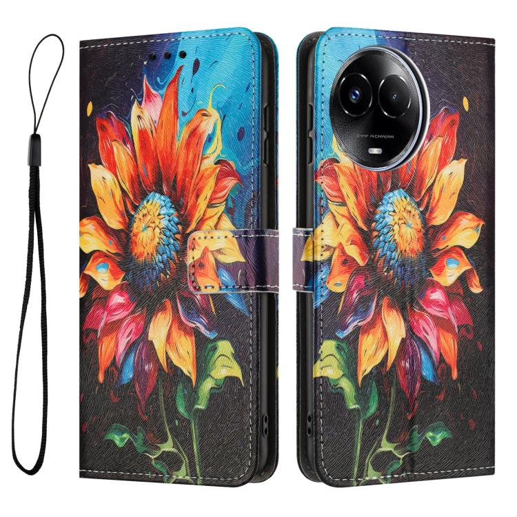 For Realme 11 5G Global / 11x / C67 5G Color Drawing Pattern Leather Phone Case