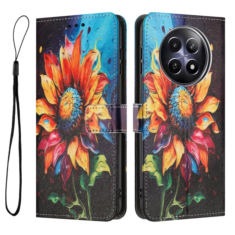 For Realme 12 5G / 13 5G / 12x 5G Color Drawing Pattern Leather Phone Case