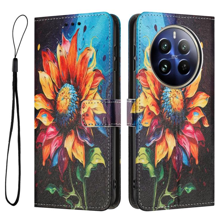 For Realme 12 Pro+ / 12 Pro / P1 Pro Color Drawing Pattern Leather Phone Case