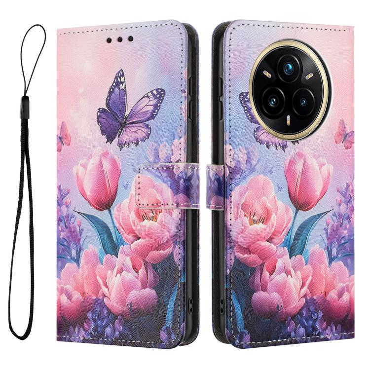 For Realme 14 Pro+ Color Drawing Pattern Leather Phone Case
