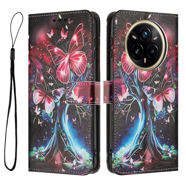 For Realme 14 Pro+ Color Drawing Pattern Leather Phone Case