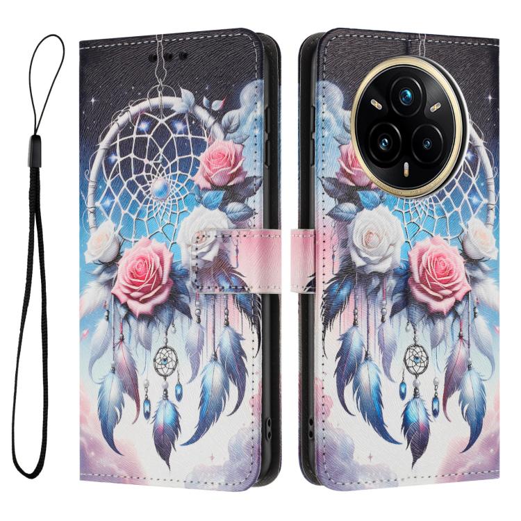 For Realme 14 Pro+ Color Drawing Pattern Leather Phone Case