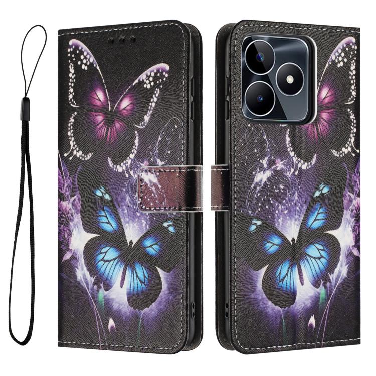 For Realme C53 / Narzo N53 / C51 Color Drawing Pattern Leather Phone Case