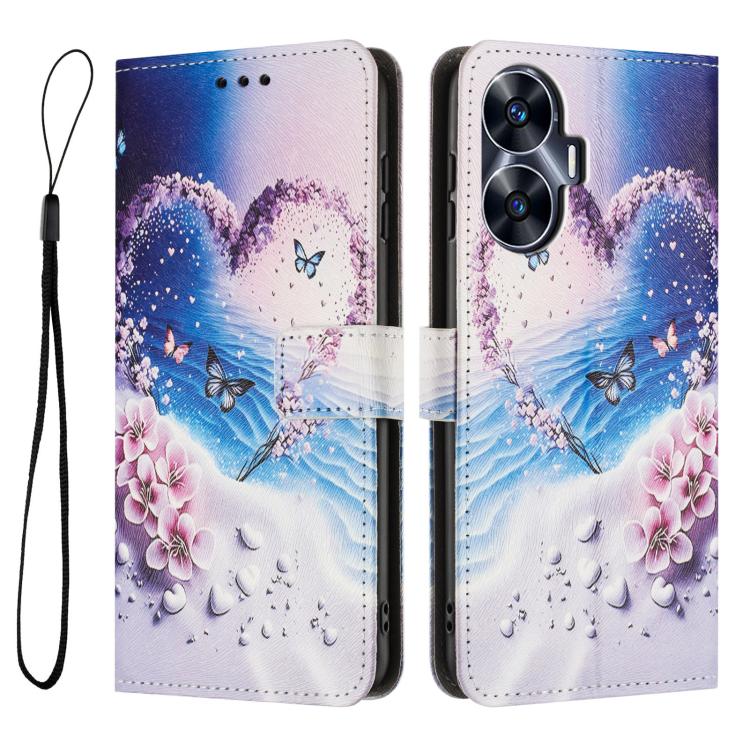 For Realme C55 Color Drawing Pattern Leather Phone Case
