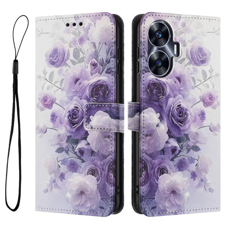 For Realme C55 Color Drawing Pattern Leather Phone Case