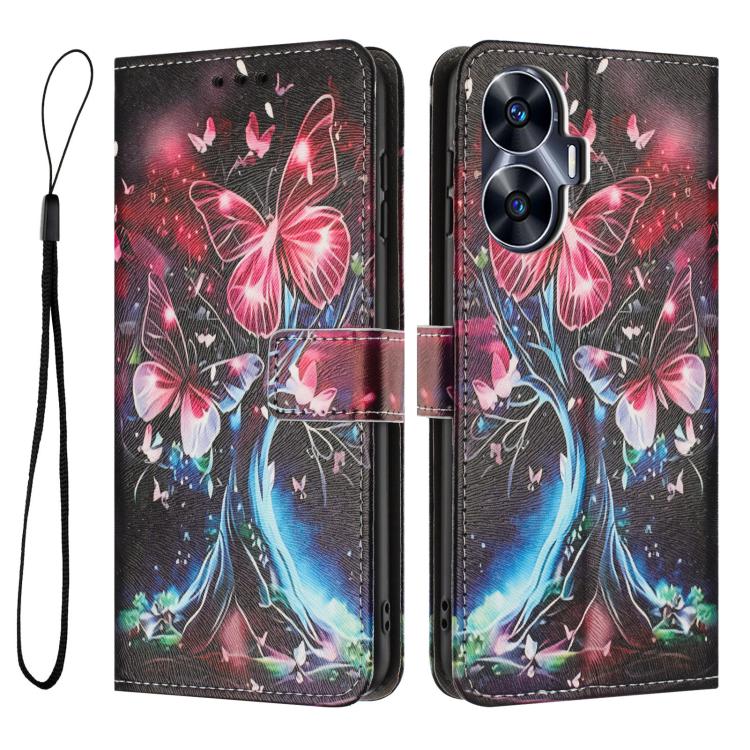 For Realme C55 Color Drawing Pattern Leather Phone Case