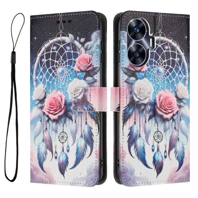 For Realme C55 Color Drawing Pattern Leather Phone Case