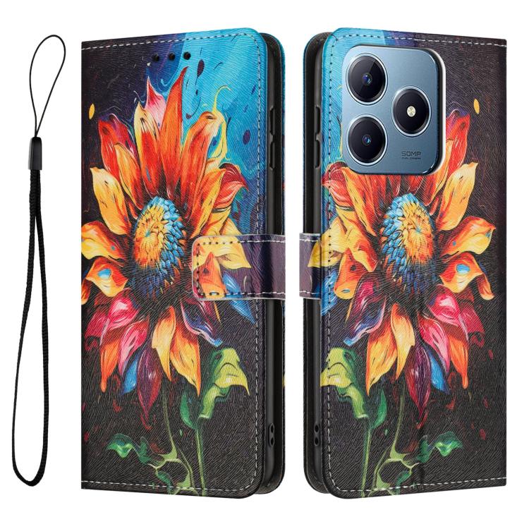 For Realme C63 / C61 / Note 60 Color Drawing Pattern Leather Phone Case