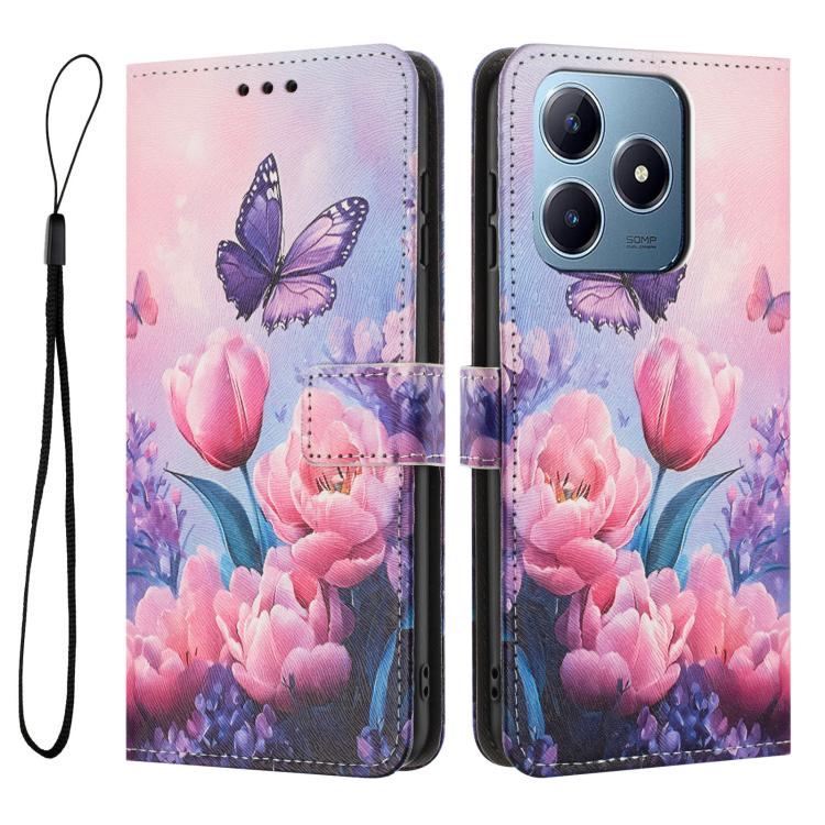 For Realme C63 / C61 / Note 60 Color Drawing Pattern Leather Phone Case