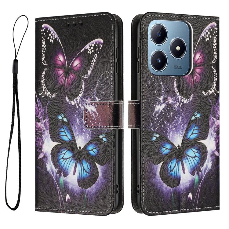 For Realme C63 / C61 / Note 60 Color Drawing Pattern Leather Phone Case