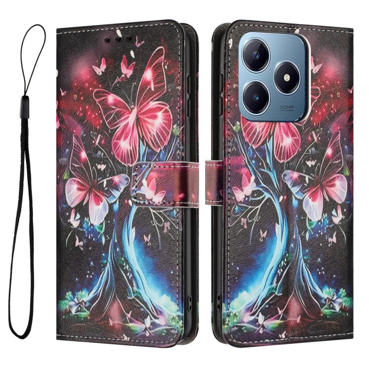 For Realme C63 / C61 / Note 60 Color Drawing Pattern Leather Phone Case