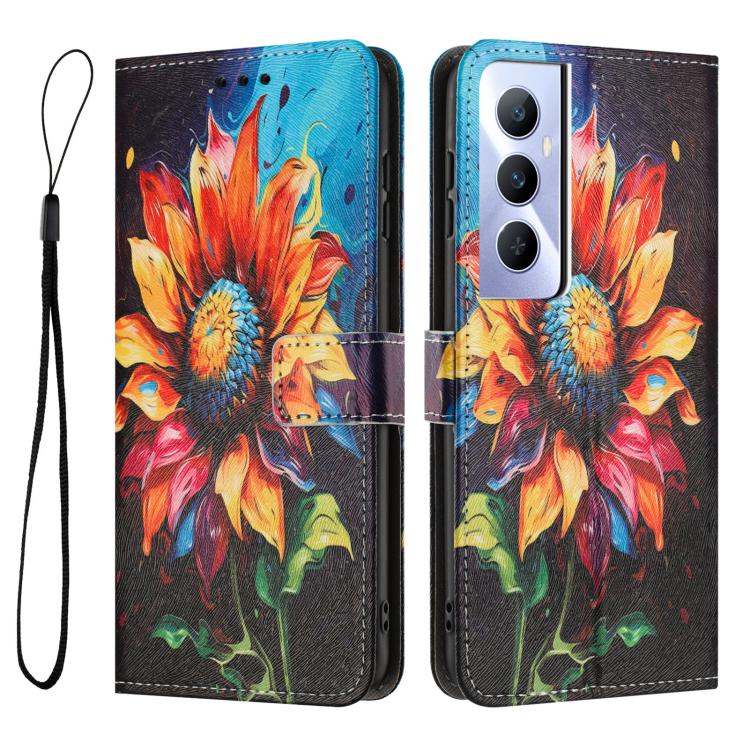 For Realme C65 4G Color Drawing Pattern Leather Phone Case