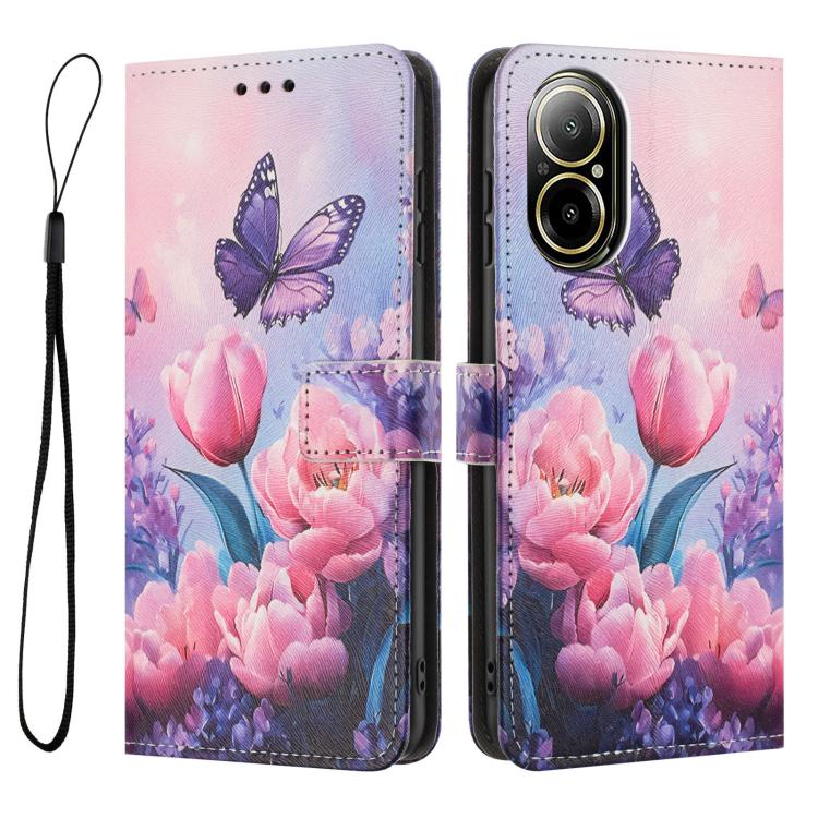For Realme C67 4G / 12 Lite 4G Color Drawing Pattern Leather Phone Case