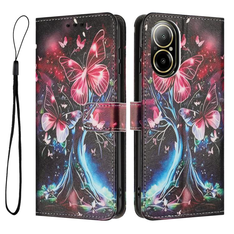 For Realme C67 4G / 12 Lite 4G Color Drawing Pattern Leather Phone Case