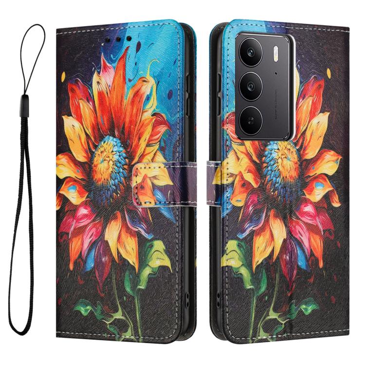 For Realme C75 / 14x 5G Color Drawing Pattern Leather Phone Case