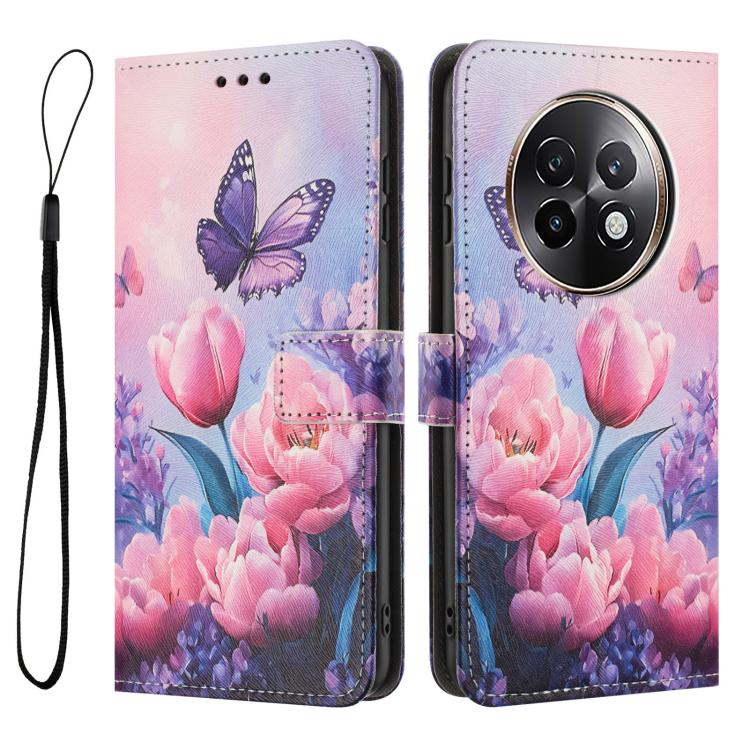 For Realme 13+ 5G Color Drawing Pattern Leather Phone Case