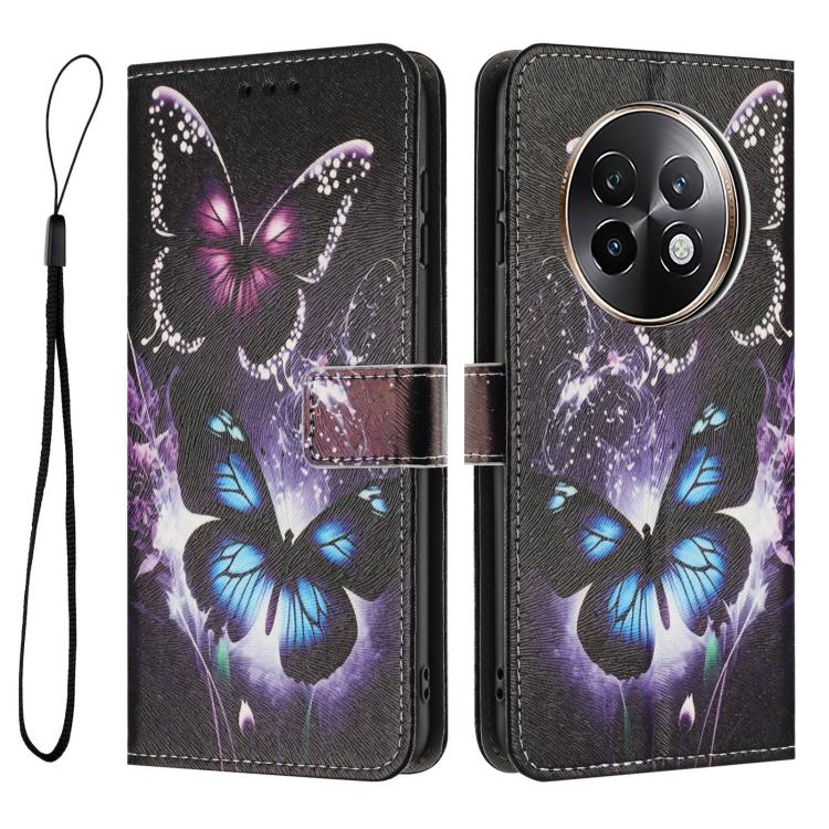 For Realme 13+ 5G Color Drawing Pattern Leather Phone Case