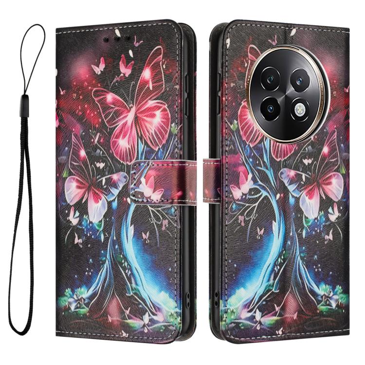 For Realme 13+ 5G Color Drawing Pattern Leather Phone Case