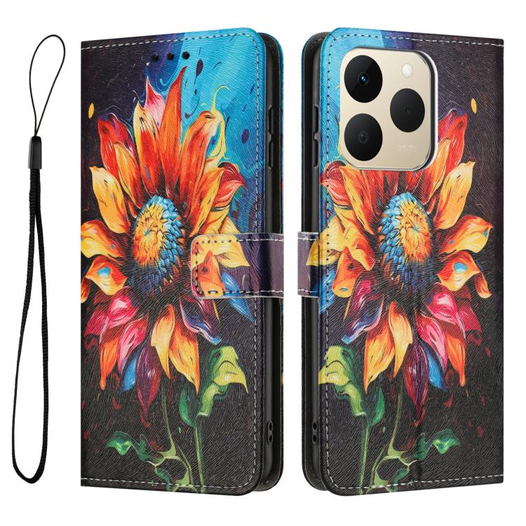 For Realme 15T Color Drawing Pattern Leather Phone Case
