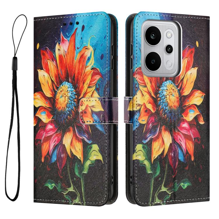 For Realme P4 Power 5G Color Drawing Pattern Leather Phone Case